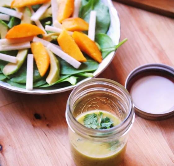 Making-Tequila-With-Cilantro-And-Lime-Dressing-For-Salads